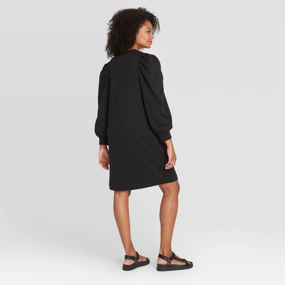 Women’s Puff Long Sleeved Sweater Dress - Picture 4 of 5